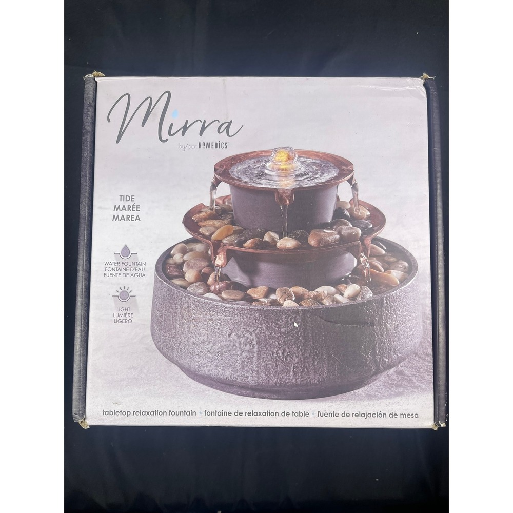 HoMedics Mirra Tide Tabletop Relaxation Fountain WFL-530SO 3-Tier Lighted Zen